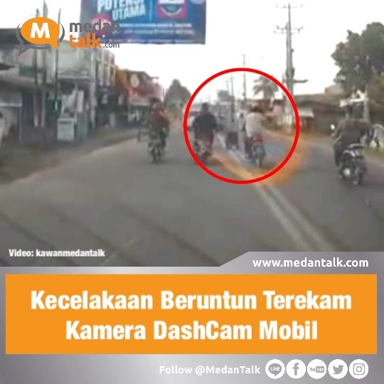 Kecelakaan beruntun sepeda motor terekam dashcam mobil Selalu fokus berkendaraan, kalau terjadi