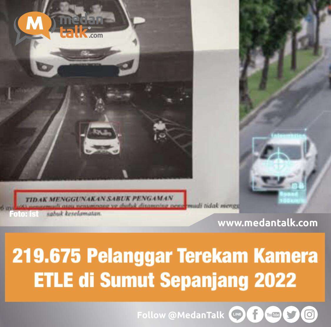 219.675 Pelanggar Terekam Kamera ETLE di Sumut Sepanjang 2022

Polda Sumut telah menggunakan aplikasi ETLE di Kota Medan. Sejauh ini, sedikitnya 219.675 pelanggar terekam kamera aplikasi tersebut.
Kapolda Sumut Irjen Panca Putra Simanjuntak mengatakan aplikasi itu dibuat untuk menindak pelanggar lalu lintas di jalanan.

"Aplikasi ETLE untuk menindak pelanggar lalu lintas," kata Panca saat pres rilis akhir tahun di Aula Tribrata Mapolda Sumut, Jumat (30/12/2022).

Panca mengatakan tahun lalu, kamera pengintai para pelanggar lalu lintas itu hanya dua. Namun, Tahun 2022 ini telah bertambah mencapai tujuh unit.

"Kita sudah memiliki tujuh unit (dua ETLE statis dan lima mobile)," sebut Panca.

Panca mengaku bakal terus mengembangkan teknologi tersebut dengan para kepala daerah dengan menyiapkan ETLE.

"Rencana Tahun 2023 penggunaan ETLE di wilayah kota Siantar, Binjai, Deli Serdang, Tebing Tinggi, Padangsidimpuan dan pengadaan 40 unit ETLE mobile," ujar Panca.

Kemudian, sejauh ini para pengendara yang tertangkap kamera melanggar lalu lintas sebanyak 219.675 pelanggar dan denda dibayar mencapai Rp 1, 3 miliar.

Selain ETLE, Polda Sumut juga berhasil menangani tindak pidana korupsi. Saat ini, ada 13 kasus yang ditangani dengan jumlah tersangka 26 orang, kerugian negara mencapai Rp 28,31 miliar.

Dengan ini, petugas melakukan penyelamatan keuangan negara mencapai Rp 57,37 miliar. 

Sumber: detikSumut