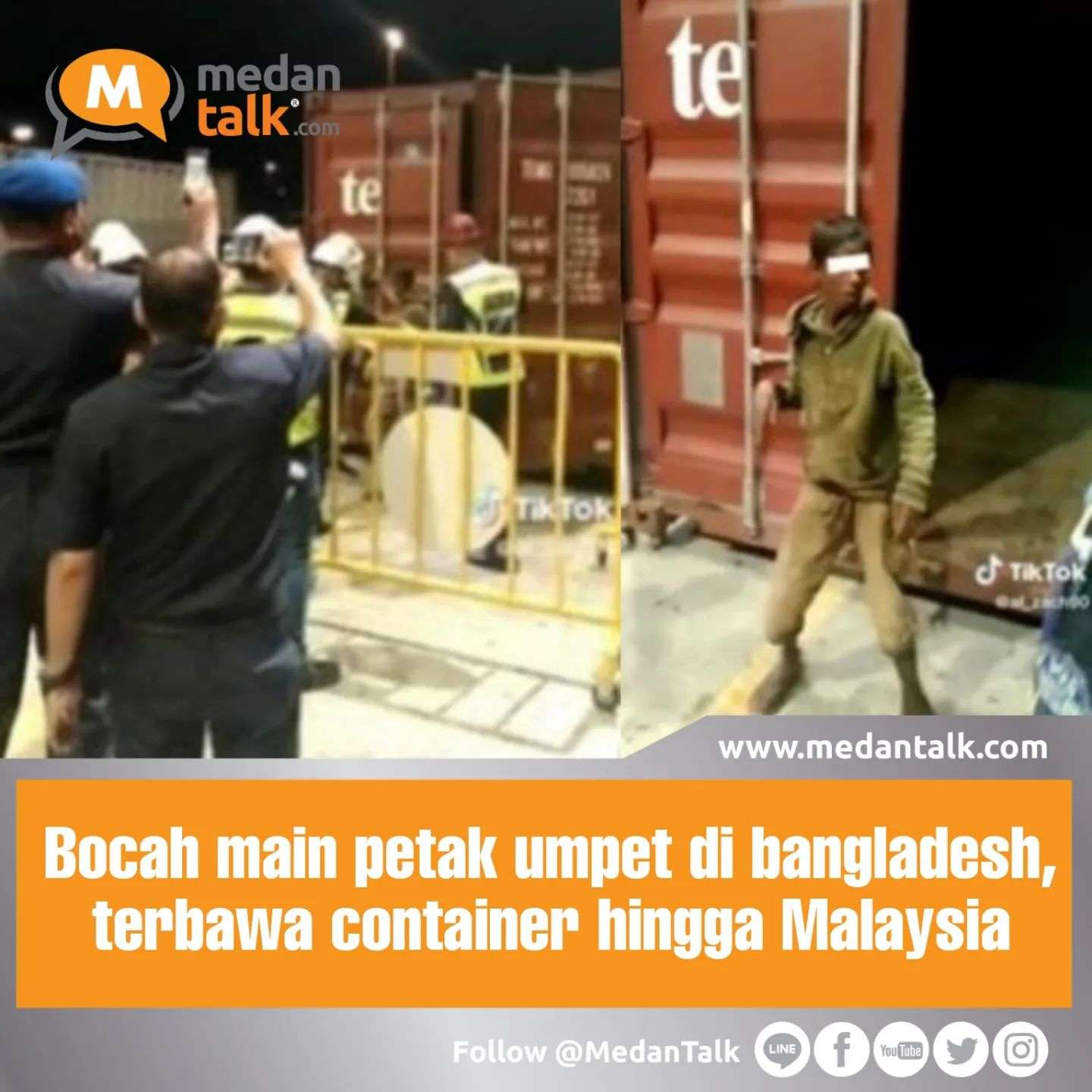 Bocah main petak umpet di bangladesh, terbawa container hingga Malaysia

Seorang bocah laki-laki dari Bangladesh bermain petak umpet bersama temannya dan bersembunyi di dalam kontainer. Saat bersembunyi, dia terkunci di dalam dan enam hari kemudian sudah berada di pelabuhan Malaysia. Beruntungnya, dia ditemukan dalam keadaan selamat.

Kisah bermula pada 17 Januari ketika seorang pekerja Pelabuhan Klang Malaysia terkejut melihat seorang bocah laki-laki kurus dan linglung keluar dari salah satu kontainer.

Bocah tersebut kemudian diamankan oleh otoritas pelabuhan. Karena tidak bisa Bahasa Melayu, petugas kesulitan mengorek informasi dari bocah itu.

Sejumlah foto dan potongan video yang diambil oleh para pekerja di Port Klang menunjukkan bocah kurus itu tampak kebingungan. Otoritas pelabuhan lantas menelepon pihak berwenang karena khawatir bocah tersebut dicurigai merupakan korban dari organisasi perdagangan Malaysia. Dia kemudian dijemput oleh ambulans dan dibawa ke rumah sakit setempat.

Para penyelidik berhasil menanyai bocah malang tersebut yang diidentifikasi sebagai Fahim, sebagaimana dilansir Oddity Central, Selasa (24/1/2023).

Bocah itu mengaku, dia bermain petak umpet bersama kawan-kawannya di kota asalnya yakni Chittagong, Bangladesh.

Saat bermain, Fahim memilih kontainer sebagai tempat persembunyiannya. Apesnya, dia terkunci di dalam. Di dalam kontainer, dia terus meminta tolong, namun tidak ada yang menolongnya. Kontainer tersebut diangkut ke kapal dan melakukan pelayaran.

Enam hari kemudian, Fahim tahu-tahu sudah berada di Malaysia. Selama terjebak di dalam kontainer, bocah tersebut tidak makan apa pun. Beruntungnya, saat berada di rumah sakit, kondisinya dikabarkan stabil dan segera pulih.

Video lengkap container nya cek di @medantalkViral