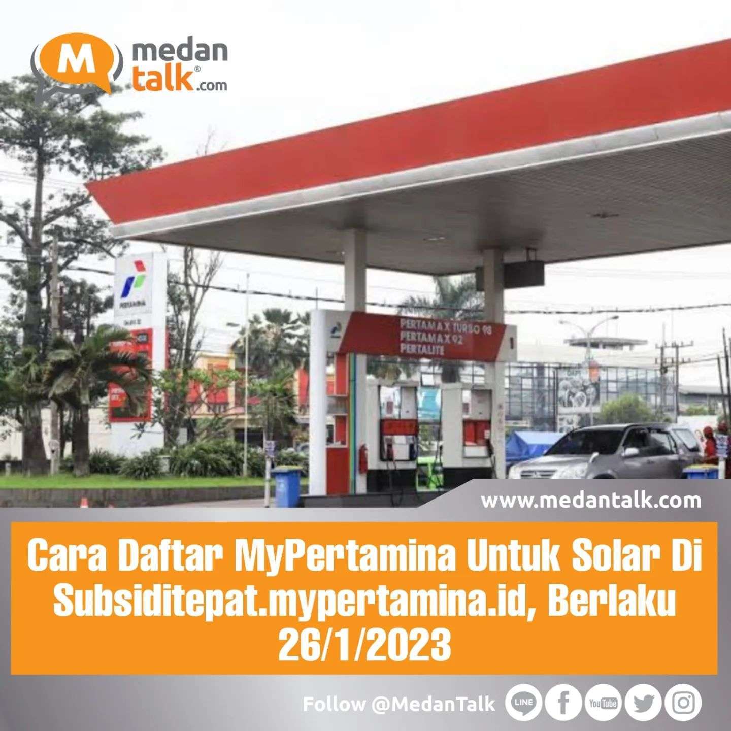 Cara Daftar MyPertamina Untuk Solar Di Subsiditepat.mypertamina.id, Berlaku 26/1/2023

Segera daftarkan kendaraan Anda di Subsiditepat.mypertamina.id agar bisa beli solar bersubsidi. Pertamina mewajibkan pembeli solar subsidi terdaftar di Subsiditepat.mypertamina.id mulai Kamis 26 Januari 2023.

Hal itu seiring diberlakukannya uji coba full cycle atau penerapan program subsidi tepat secara menyeluruh solar subsidi Pertamina. Tahap awal, pembeli solar subsidi yang harus terdaftar di Subsiditepat.mypertamina.id adalah di Jawa Tengah dan Yogyakarta.

Berikut ini cara daftar Mypertamina untuk beli solar di website Subsidi Tepat Pertamina.

1. Membuat akun di website www.subsiditepat.mypertamina.id

Masukan data diri, data kendaraan, dan foto dokumen terkait (STNK, KTP, dan surat pendukung lainnya)

Melakukan self declare untuk pertanggungjawabaan data yang disubmit.

2. Pencocokan data

Data yang sudah disubmit akan dicocokkan dengan dokumen yang diuplod, serta ketentuan subsidi yang berlaku.

3. Mendapatkan QR Code

Pengguna akan mendapatkan email pemberitahuan terkait hasil verifikasi, dan jika mendapatkan subsidi akan mendapatkan QR Code dengan dua cara:

- Melalui akun pengguna di website subsidi tepat.
- Melalui fasilitas QR Code subsidi tepat di aplikasi MyPertamina.

4. Transaksi di SPBU

Pengguna melakukan scan QR pada EDC atau menginput nomor polisi kendaraan jika tidak memiliki ponsel. Pembayaran dapat menggunakan cash, MyPertamina atau metode lain di SPBU.