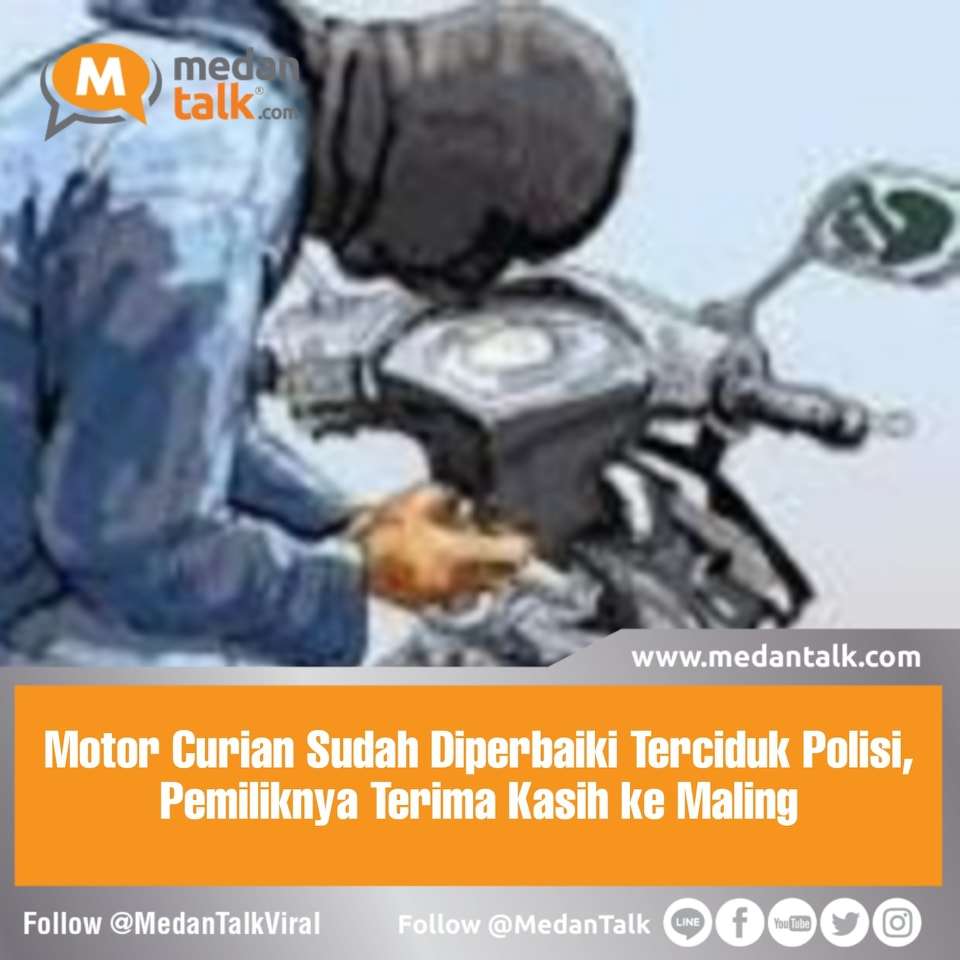 Motor Curian Sudah Diperbaiki Terciduk Polisi, Pemiliknya Terima Kasih ke Maling

Mahasiswa Institut Sepuluh November (ITS) Surabaya, Thoriq Alatas bernasib mujur. Sempat kehilangan motor matic yang dicuri pria berinisial MJR, kini motornya kembali dengan kondisi sudah direparasi oleh pelaku.
Uniknya, Thoriq Alatas tak lupa mengucapkan rasa terima kasih kepada pelaku MJR karena sudah memperbaiki motornya. Dia bilang motornya sudah lebih oke karena body dicat baru oleh pelaku.

"Terima kasih kepada malingnya, karena body motor saya sudah dicat baru, terima kasih, Mas," kata Thoriq di Mapolrstabes, Surabaya dikutip dari Antara, Senin (2/1/2023).

Tak lupa Thoriq juga mengucapkan rasa terima kasih kepada aparat kepolisian Resor Kota Besar Surabaya yang berhasil mengungkap pencurian kendaraan bermotor di daerah kosnya.

"Terima kasih buat media dan polisi terutama pihak Resmob, berkat semua, pelaku dan motor saya berhasil ditemukan, terima kasih banyak," ujar Thoriq.

Kasatreskrim Polrestabes Surabaya, AKBP Mirzal Maulana mengatakan, MJR merupakan residivis asal Sidotopo, Surabaya. Pelaku masuk ke dalam wilayah perumahan dekat Kampus ITS serta kampus C Universitas Airlangga untuk mencuri gawai, laptop, dan motor.

"MJR ini adalah residivis yang sudah enam kali bolak balik masuk lembaga pemasyarakatan (lapas), baru keluar tiga bulan lalu, meskipun begitu MJR pda bulan ini sudah melakukan tujuh aksi pencurian," kata Mirzal.

Sumber: oto.detik.com/catatan-pengendara-motor/d-6495342/motor-curian-sudah-diperbaiki-terciduk-polisi-pemiliknya-terima-kasih-ke-maling?utm_source=headtopics&utm_medium=news&utm_campaign=2023-01-03