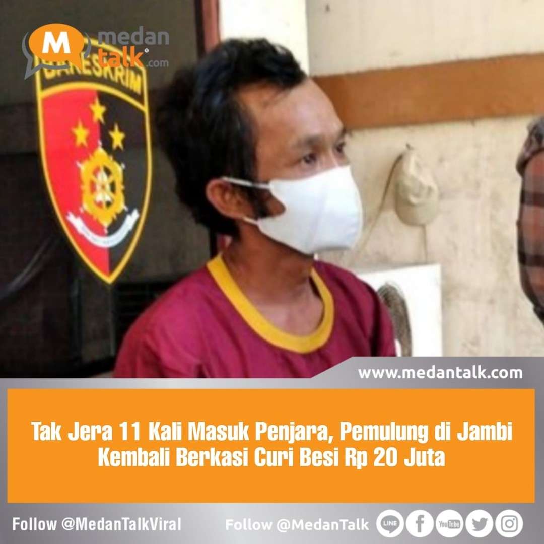 Tak Jera 11 Kali Masuk Penjara, Pemulung di Jambi Kembali Beraksi Curi Besi Rp 20 Juta

Tidak jera setelah 11 kali dipenjara, Sayfii seorang spesialis pencuri besi kembali beraksi di salah satu bengkel yang berada di Jelutung, Kota Jambi, Senin (16/1) siang. Ia yang kesehariannya sebagai pemulung itu mencuri sejumlah besi plat breket seharga berkisar Rp 20 juta.

Aksi pencurian ini terekam CCTV. Syafii terlihat memanjat pagar teralis besi untuk meraih besi plat breket. Lantaran tidak tahu harga yang sebenarnya, barang hasil pencurian itu hanya dijualnya dengan harga Rp 140.000.

"Tahunya besi saja. Dijual per kilogram," kata Syafii, saat di Mapolsek Jelutung, Selasa (24/1).

Korban melaporkan pencurian ini ke Polsek Jelutung dalam hari yang sama. Selang beberapa jam kemudian, sekitar pukul 17.00 WIB, Syafii ditangkap dan langsung ditahan di Mapolsek Jelutung.

Sebelum aksi pencurian itu, ungkap Syafii, sudah 11 kali dirinya dipenjara lantaran beberapa kali mencuri besi di tempat yang berbeda. Namun, pria yang sudah berkeluarga ini berjanji aksi pencurian kali ini menjadi yang terakhir.

"Ada yang dipenjara 2 tahun lebih. Insya Allah ini yang terakhir, saya tobat. Saya juga sudah punya anak, jadi tulang punggung.

Insya Allah setelah ini saya kerja yang benar," katanya.
Sementara itu, Kepala Polsek Jelutung, Iptu Al Imron menyampaikan bahwa Syafii dapat dikatakan spesialis pencuri besi yang sudah 11 kali divonis hukuman penjara. Minggu lalu tersangka itu mencuri besi yang digunakan untuk alat berat ekskavator.

"Modusnya begitu, mencuri besi tua. Jadi sudah meresahkan. Barang yang dicuri dijual dengan harga murah untuk makan. Tetapi banyak korbannya," ungkapnya.

Tersangka ini dijerat dengan pasal 363 KUHPidana dengan ancaman hukuman penjara maksimal selama 7 tahun.

Sumber: m.kumparan.com/jambikita/tak-jera-11-kali-masuk-penjara-pemulung-di-jambi-nekat-curi-besi-rp-20-juta-1zhjwcyLNy1