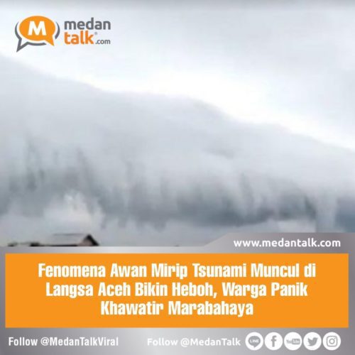 Fenomena Awan Mirip Tsunami Muncul di Langsa Aceh Bikin Heboh, Warga Panik Khawatir Marabahaya

Awan berbentuk mirip gelombang tsunami muncul di langit perbatasan Kabupaten Aceh Tamiang dan Kota Langsa, Aceh. Warga heboh dan panik dengan kemunculan awan di kawasan Paya Ketenggara, Manyak Payed, Aceh Tamiang tersebut.

Awan berbentuk tsunami tersebut muncul pada Rabu (15/2/2023) sekitar pukul 16.00 WIB. Warga menganggap kemunculan awan itu akan ada pertanda marabahaya.

Fenomena alam awan langka itupun diabadikan sejumlah warga dan diposting di media sosial. Warga heboh karena belum pernah melihat fenomena awan mirip gelombang air besar tersebut.

Hal itu seperti di unggah oleh akun instagram @tanyoelangsa.

Video yang diunggah itupun sontak viral dengan menggunakan caption "Gumpalan Awan Mirip Gelombang Tsunami Muncul di Uyok, Gampong Cinta Raja, Kecamatan Langsa Timur (15/2/2023)".

Setelah ditelusuri, fenomena awan mirip tsunami tersebut diduga merupakan awan arcus yang terjadi karena ada ketidakstabilan atmosfer di sepanjang pertemuan masa udara yang lebih dingin dengan masa udara yang lebih hangat serta lembab.

Sumber: Sindonews.com