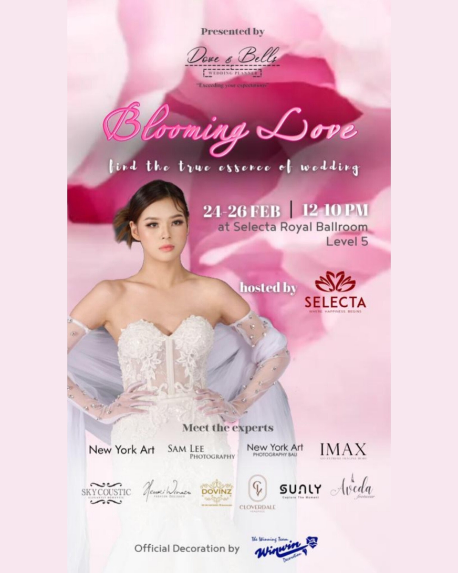 .
Make your dream wedding into REAL come true !!!

Visit us TODAY
At Selecta Royal Ballroom Level 5
and get your extra special offers and gifts! 

Visit Our 2023 Gowns Showcase

Special LUCKY DRAW from All Vendors !!!

Presented by @dovebells.wo
Hosted by @selectaballroom 

Let’s Bloom in Love!
