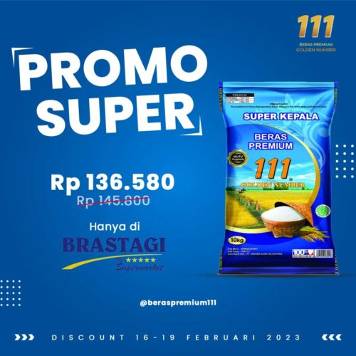 PROMO SUPER BERAS PREMIUM 111
🤗 @beraspremium111 dengan kualitas terjamin dan bermutu cocok banget untuk persedian di rumah nih️ Selain itu Beras Premium 111  juga bisa jadi pilihan yang tepat buat usaha kuliner Kamu🤩

Yuk buruan belanja dan stok sekarang juga pastikan Kamu tidak ketinggalan PROMO SUPER lainnya di @brastagi_supermarket ️ Beras Premium 111, Beras Keluarga No.1 dengan kualitas terbaik🤩

Periode: 16- 18 Februari 2023
____________________________________
Beras Premium 111 - Dengan mutu dan kualitas yang terjamin bagi seluruh Keluarga Indonesia 🏻
.