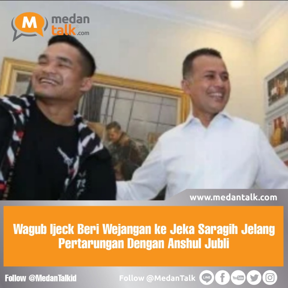 Wagub Ijeck Beri Wejangan ke Jeka Saragih Jelang Pertarungan Dengan Anshul Jubli, 

Wakil Gubernur Sumatera Utara, Musa Rajekshah memberikan dukungan Jeka Saragih bertarung melawan Anshul Jubli dalam final Road to Ultimate Fighting Championship (UFC), yang akan berlangsung Las Vegas, Nevada, Amerika Serikat, Sabtu 4 Februari 2023 waktu Amerika Serikat. 

Petarung Mix Martial Art (MMA) asal Kabupaten Simalungun, melawan pertarungan asal India. Rakyat Indonesia mengharapkan Jeka Saragih menang dalam pertandingan tersebut. Harapan tersebut, juga diucapkan oleh Ijeck panggilan akrab Musa Rajekshah.

"Kepada Jeka Saragih, saya mendukung dan berdoa. Semoga 5 Februari 2023 ini, dalam pertandingan road to UFC ini, di Las Vegas. Berhasil juara dan memenangkan kejuaraan ini. Kemudian, mengharumkan nama bangsa dan negara," kata Ijeck, Jumat 3 Februari 2023.

Ijeck mengucapkan semoga Jeka Saragih dalam pertandingan tersebut. Kemudian, terus berprestasi di UFC ke depannya dan mengharumkan nama Indonesia di kancah internasional.

"Semoga sukses, tetap semangat dan pantang menyerahkan dan percaya diri," tutur Ijeck, yang juga menjabat sebagai Ketua DPD Golkar Sumut itu. 

Sumber: viva.co.id
