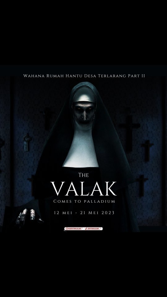 VALAK Comes to Palladium!
.
.
Mulai HARI ini Tanggal 12 - 21 Mei 2023, Rumah Hantu Desa Terlarang Part 2 kedatangan VALAK!
.
Jangan sampai ketinggalan!
WAHANA RUMAH HANTU TERBESAR DAN TERSERAM SERTA JALUR PALING PANJANG DI KOTA MEDAN!
DI JAMIN TIDAK RUGI dan 3x LEBIH SERAM!
Siapa yang berani !
.
.
Harga Tiket :
WAHANA Kuburan
Senin - Jumat = 35k
Sabtu - Minggu = 50k
.
Wahana Jelangkung
Senin - Jumat = 20k
Sabtu - Minggu = 25k
.
Lokasi :
Lt. 3 Ex-Cinepolis , Palladium Mall
.
Untuk lebih lanjut silahkan hubungi ke @jeritan.alam