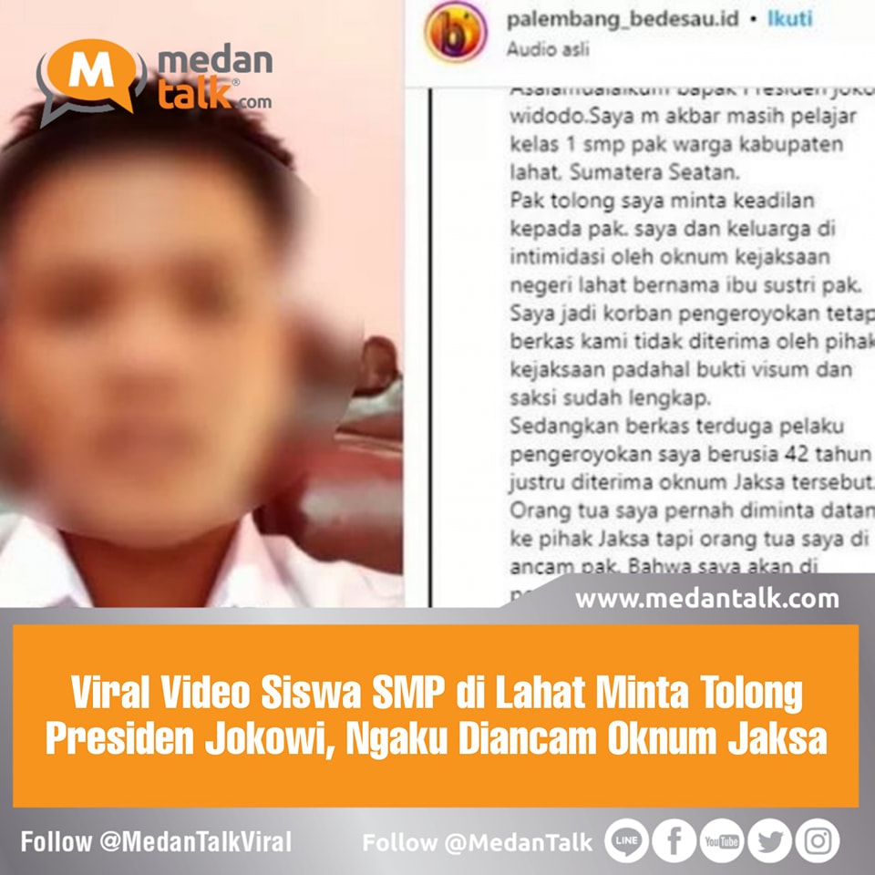 Viral Video Siswa SMP di Lahat Minta Tolong Presiden Jokowi, Ngaku Diancam