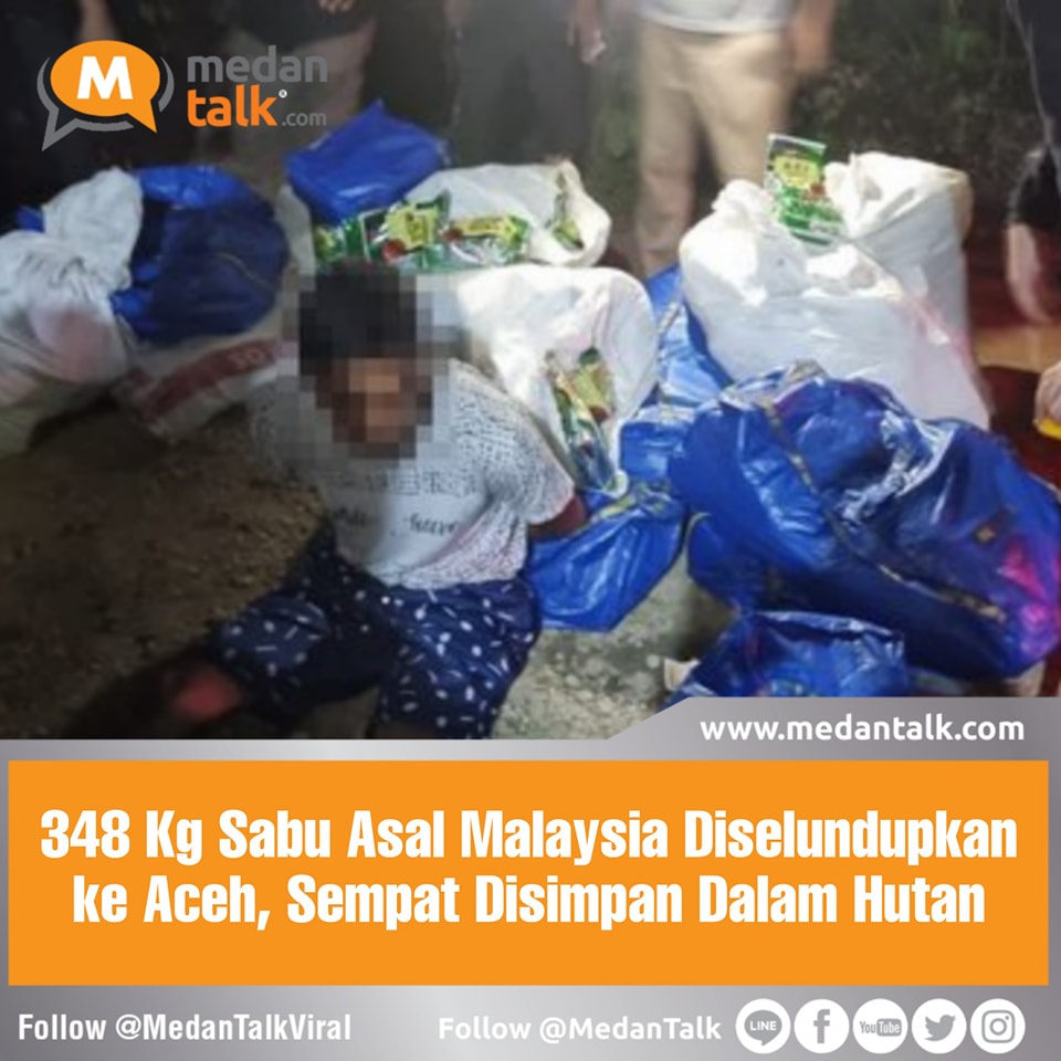 Penyelundupan 348 kilogram sabu di Kabupaten Aceh Utara, Provinsi Aceh, berhasil digagalkan