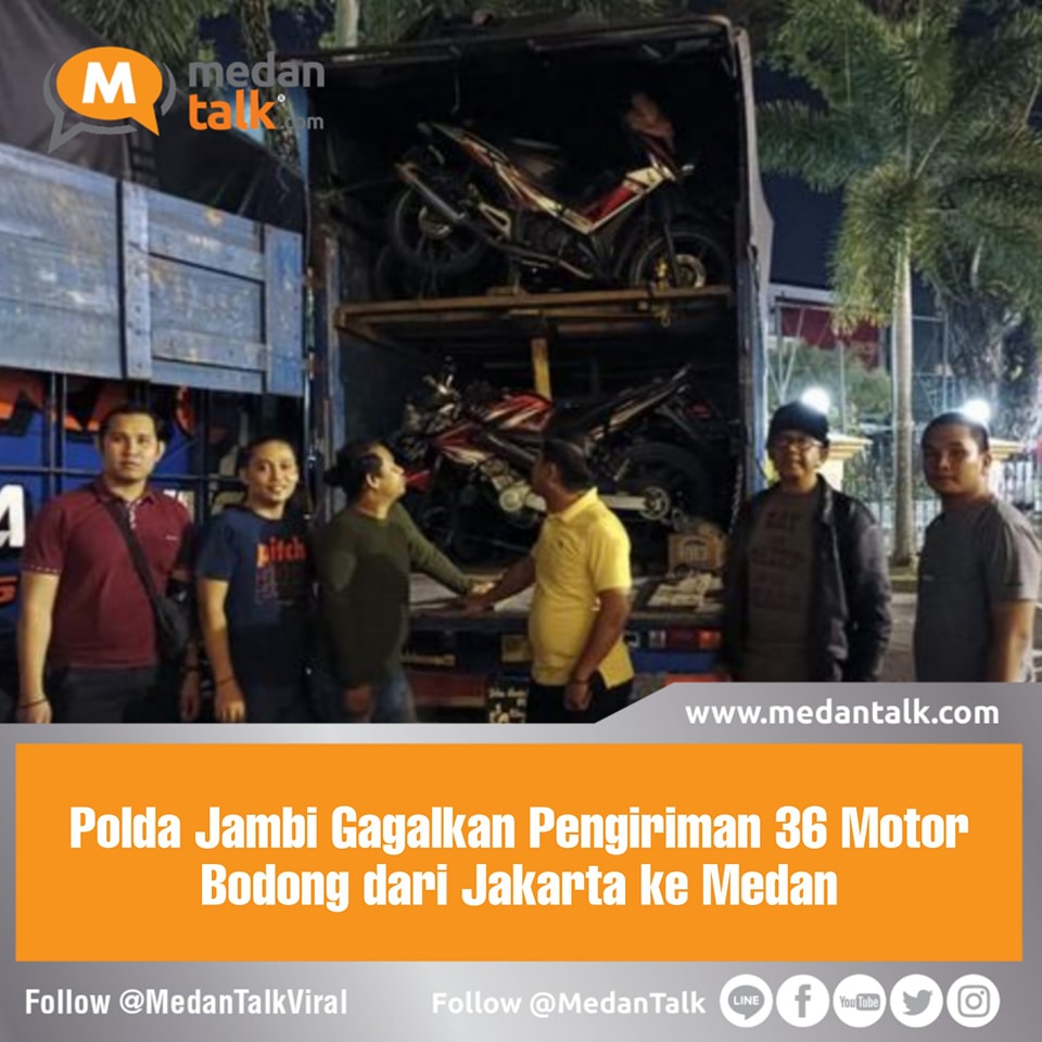 Polda Jambi menggagalkan pengiriman 36 unit motor bodong dari Jakarta yang akan