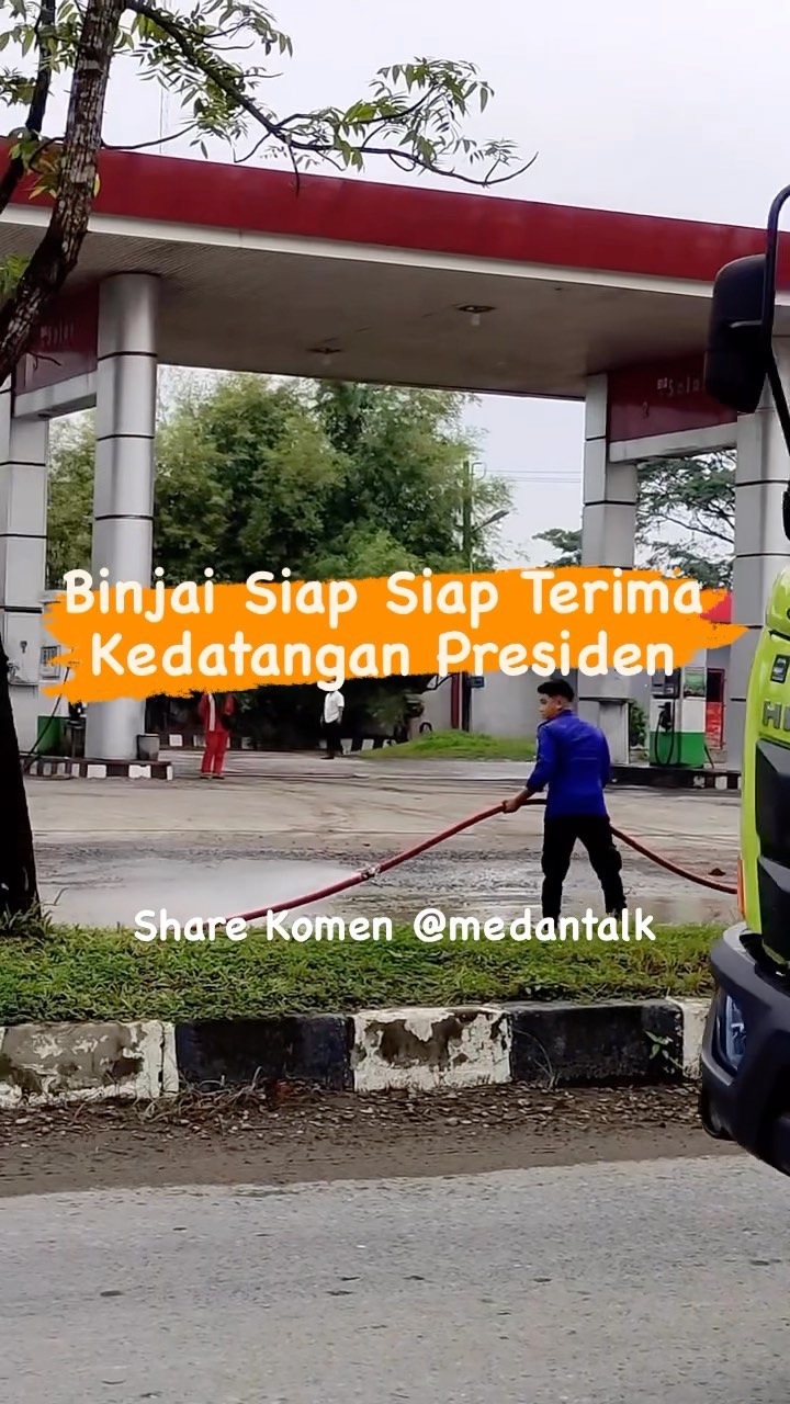 Binjai siap siap terima kedatngan Presiden Menurut pengirim video: “petugas sedang Persiapan
