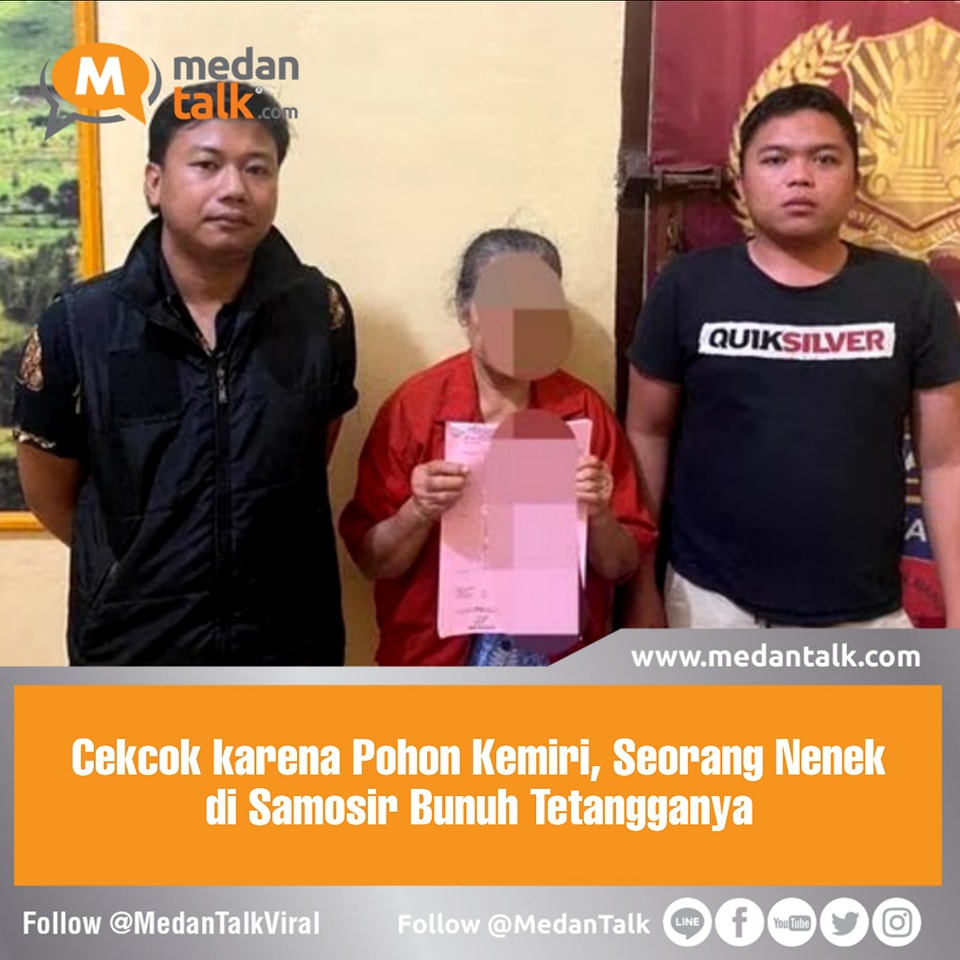 Seorang nenek berinisial MP (76) di Kabupaten Samosir, Sumatera Utara (Sumut) ditangkap