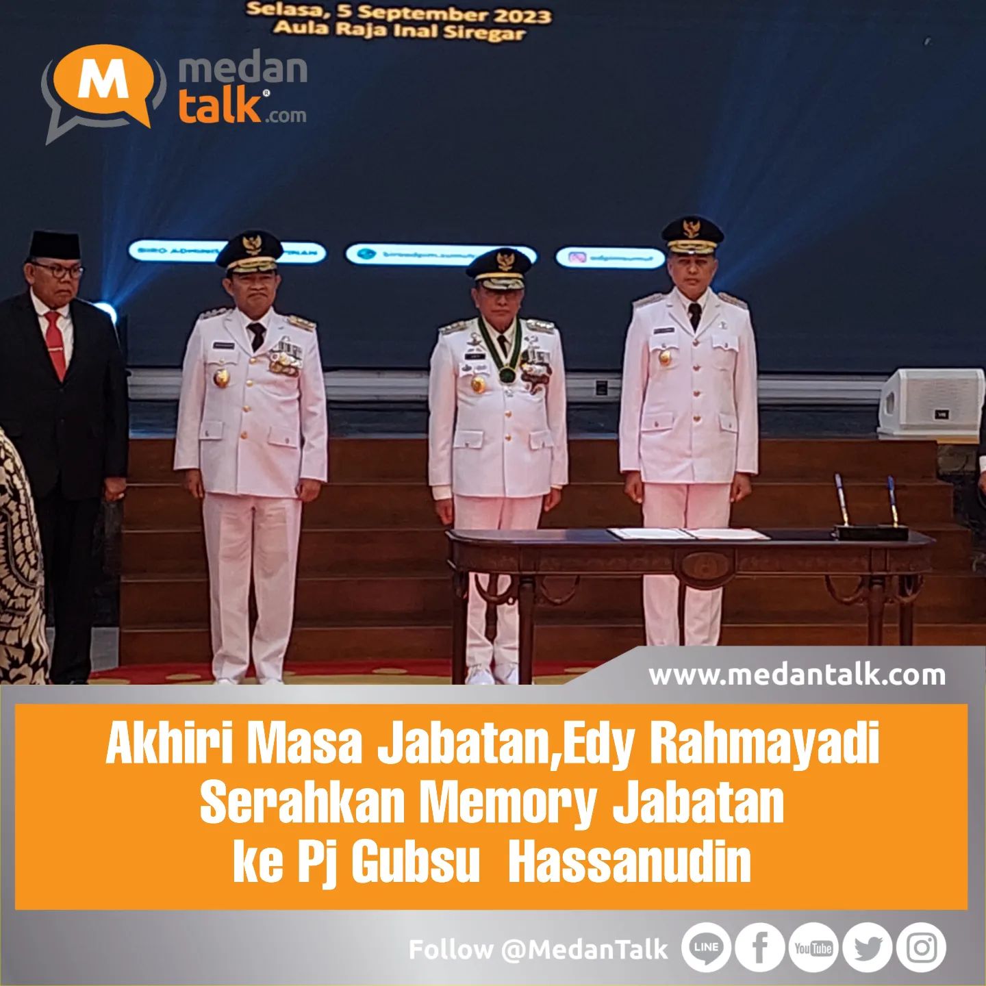 Akhiri Masa Jabatan, Edy Rahmayadi Serahkan Memory Jabatan ke Pj Gubsu Hassanudin