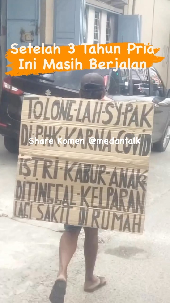 Pria bawa kardus tulisan ini sudah pernah viral sejak awalnya covid yang