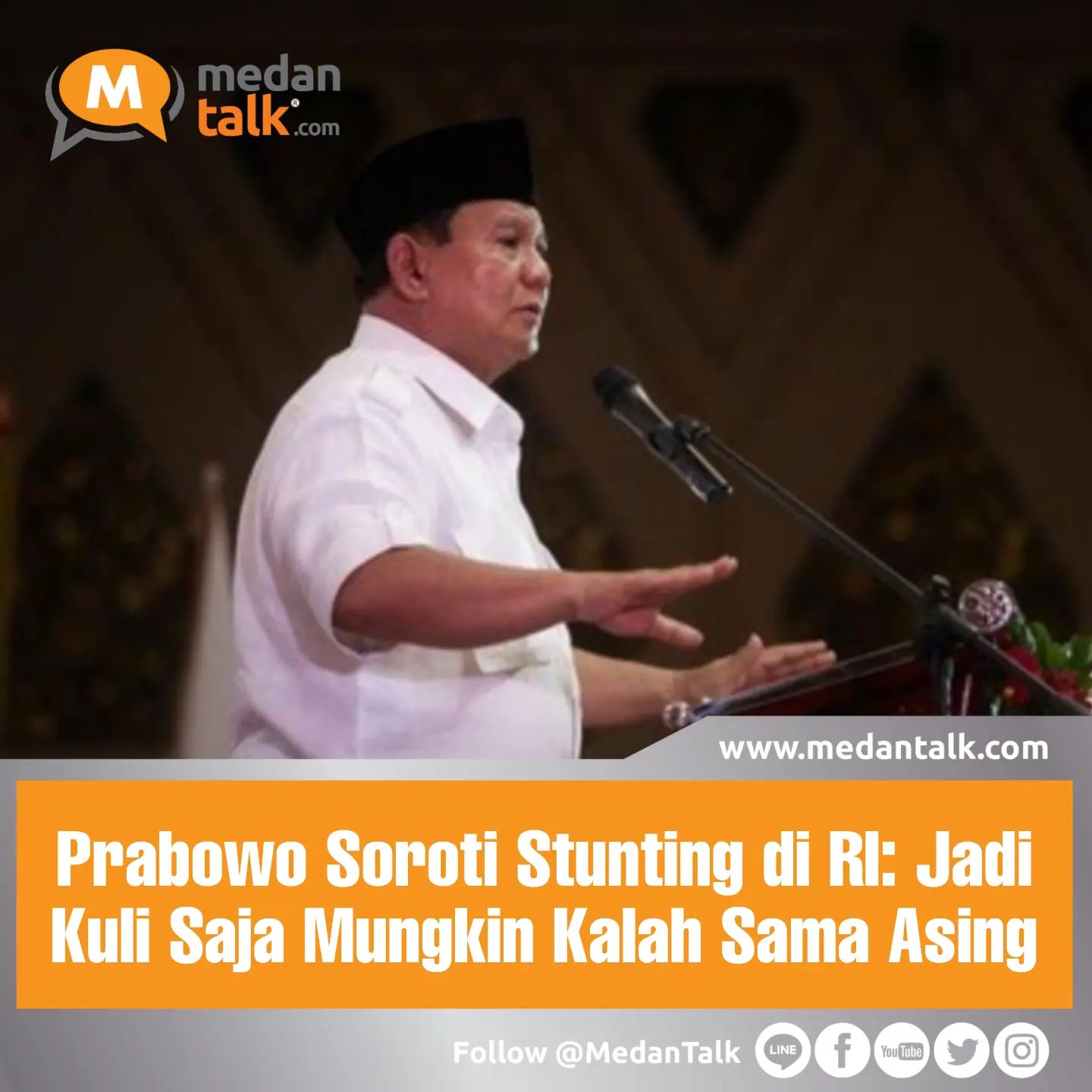Prabowo Soroti Stunting di RI: Jadi Kuli Saja Mungkin Kalah Sama Asing