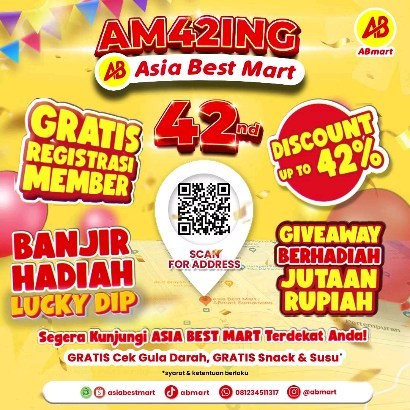 ️PENGUMUMAN Warga MEDAN️ BANJIR HADIAH dari AM42ING Asia Best Mart di Anniversary