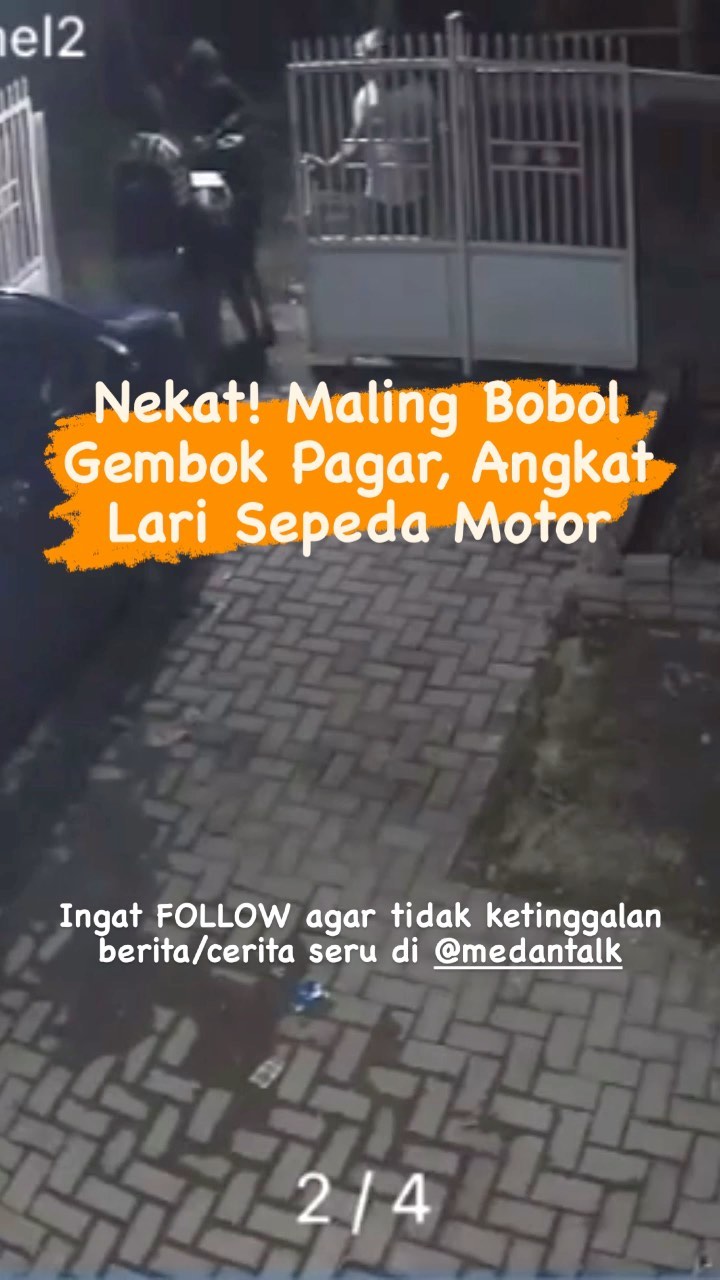 Gawat! Maling bobol gembok pagar dan angkat lari sepeda motor yang di