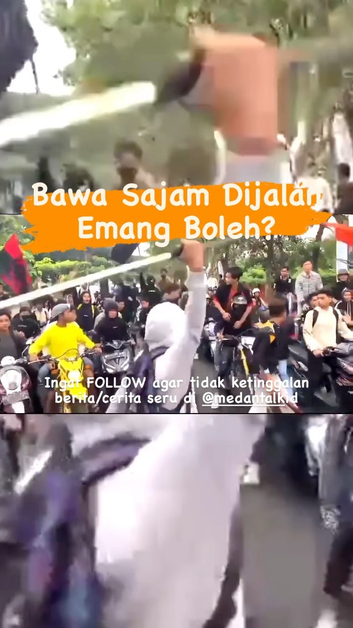 Klompotan remaja membawa senjata tajam dan bendera di jalan, emang boleh? Masyarakat