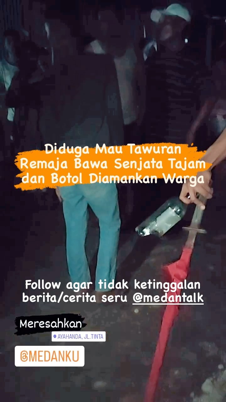 Remaja bawa senjata tajam dan botol kaca pecah, diamankan warga karena diduga