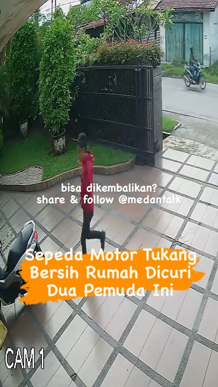 Sepeda Motor Tukang Bersih rumah dicuri dua pria ini, kira kira mereka