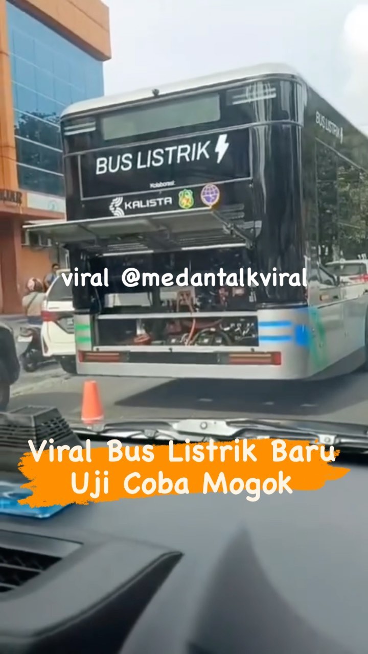 Viral Bus Listrik Baru uji coba di Medan tiba tiba mogok di