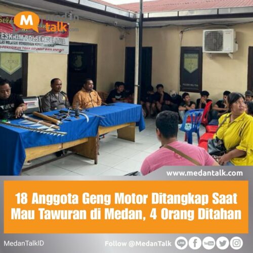 18 Anggota Geng Motor Ditangkap Saat Mau Tawuran di Medan, 4 Orang