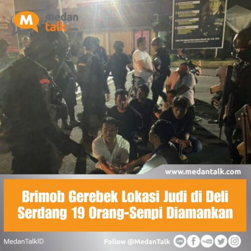 Brimob Gerebek Lokasi Judi di Deli Serdang 19 Orang-Senpi Diamankan Brimob Polda
