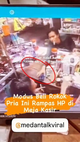 Modus Beli Rokok, pria ini rampas Ponsel yang di letakan di Meja