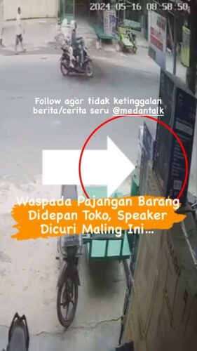 Pajangan barang elektronik didepan toko di angkat maling, diduga pelaku sama dengan