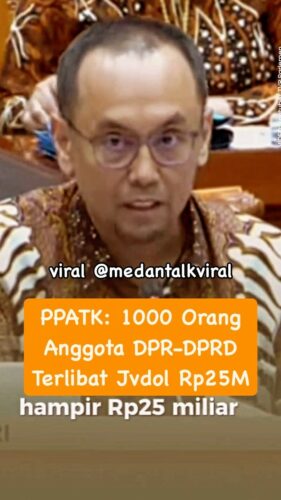PPATK: 1000 Orang Anggota DPR-DPRD Terlibat Jvdi Online di angka Rp 25