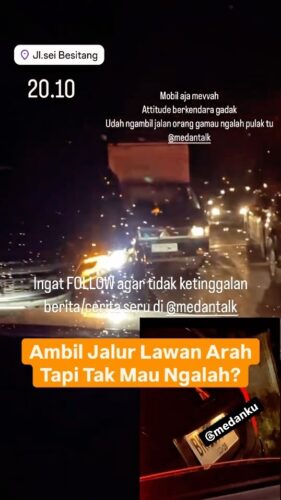 Bukan hanya angkot Medan, Mobil Mewah Lawan Arah dan tidak mau ngalah,