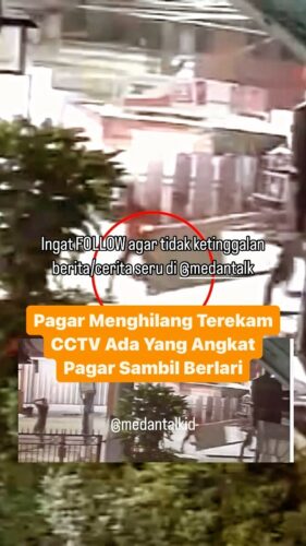 Menurut pengirim video: “Kronologisnya kejadian Pagar menghilang terekam Diangkut oleh 3 orang