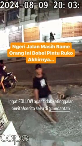 Ngeri Jalan Masih Ramai OTK bawa batang kayu bobol pintu ruko akhirnya…