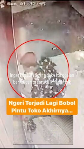 Ngeri! Maling Bobol Pintu Toko Terjadi Lagi di Medan padahal jalan masih