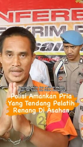 Polisi tangkap pria yang tendang pelatih renang di Asahan. Polres Asahan mengamankan