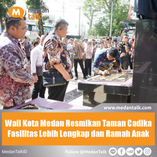 Wali Kota Medan Resmikan Taman Cadika, Fasilitas Lebih Lengkap dan Ramah Anak