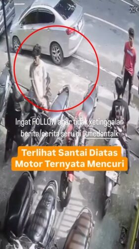 Santai duduk diatas ternyata… Curanmor Di Medan Terjadi lagi diduga komplotan Maling