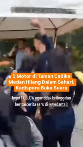 5 Sepeda Motor Pengunjung Taman Cadika Medan Menghilang dalam Sehari, Kadispora Buka