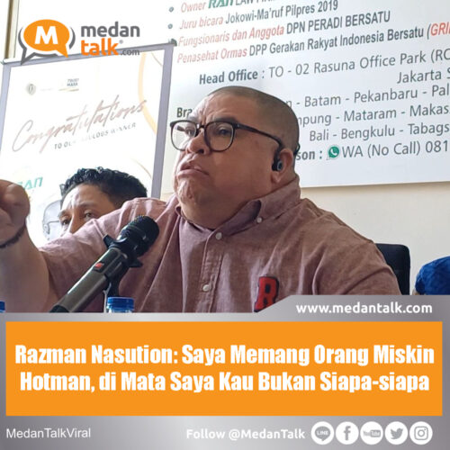 Razman Nasution: Saya Memang Orang Miskin Hotman, di Mata Saya Kau Bukan