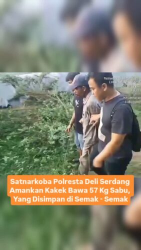 Simpan Nark0ba disemak-semak, Satnarkoba Polresta Deli Serdang Amankan Kakek Bawa 57 Kg