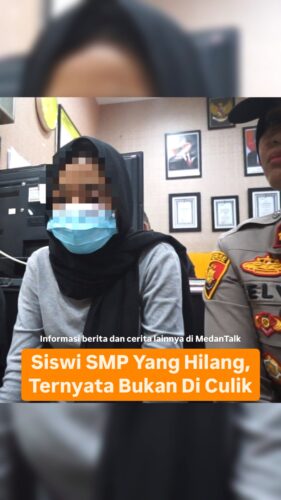 Siswi SMP yang sempat dikabarkan hilang, ternyata bukan di culik, melainkan pergi atas keinginan sendiri dan berniat kabur ke Jakarta.
Sebelumnya diberitakan Polsek Medan Kota berhasil menemukan seorang anak perempuan yang sempat hilang membuat heboh warga Kota Medan.
Peristiwa ini bermula, siswa SMP berinisal NH (15) membuat rekaman video dirinya dibawa oleh nenek tua di Pasar Tradisional Simpang Limun, pada Kamis (8/5/2025) sekira pukul 10.45 WIB.
Atas kejadian hilangnya NH, Orang tua angkat Siti Fatimah Nasution melaporkan ke Polsek Medan Kota pada Sabtu (10/5/2025) pagi.
Kepala Polsek Medan Kota Kompol Selvintriansih membenarkan telah menjemput kembali siswa SMP yang sempat hilang di Polsek Pulau Punjung, Polres Dharmasrayawa, Sumatera Barat.
“Saat ini kami menjemput kembali NH dari Polres Dharmasrayawa, Sumatera Barat ke Polsek Medan Kota, saat ini NH dan Siti dalam kondisi sehat walafiat”ungkapnya.
la mengungkapkan, pihaknya mendapatkan laporan dari ibu angkat Siti Fatimah Nasution bahwasanya anaknya telah hilang.
la mengatakan ibu angkat NH ini memberikan sebuah video rekaman dari NH.
Setelah mendapatkan laporan petugas personil langsung mengecek ke lokasi tempat terakhir NH berada dan berkoordinasi dengan Forum Koordinasi Pimpinan Kecamatan (Forkompimcam).
“Kami langsung mengecek dan forkompimcam maupun pemerintah menanyakan dimana keberadaan
NH,”lanjutnya.
Pada Sabtu (10/5/2025) sekira pukul 16.00 WIB, NH berhasil ditemukan di dekat Polsek Pulau Punjung.
Kompol Selvintriansih langsung berkoordinasi dengan Polsek Pulau Punjung untuk menjemput kembali NH.
“Untuk proses penjemputan NH petugas personil dari Polsek Medan kota ada dua orang dan ibu angkat ke Polsek Pulau Punjung, Sumatera Barat di perjalanan selama 24 jam,” ungkapnya Kompol Silvi.
Kompol Selvintriansih menjelaskan NH yang sempat hilang itu ternyata ia kabur dari rumah dengan inisiatif sendiri.
“Jadi NH ini bukan hilang tetapi kabur dari rumah dengan inisiatifnya sendiri,” kata Selvintriansih.
Selvintriansih berharap dengan kembalinya NH dengan keluarga ini bisa kembali harmonis hubungannya.
Video sebelumnya ada di @medanku dan @medantalkid