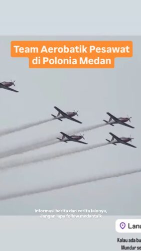 Team aerobatik pesawat di Lanud Suwondo Polonia Medan Pagi ini 25/05/2025.
Siapa yang lihat penampilan pesawat tadi ?
Cek story repost @medantalk dan feed @medanku untuk video lainnya
◇ Selalu pantau STORY dan FOLLOW @medantalk utk info kejadian/kecelakaan/lalulintas terkini yang blm tentu di post ke feed dan utk bisa ikut komentar. Ingat juga Aktifkan notifikasi agar tidak ketinggalan breaking news/story