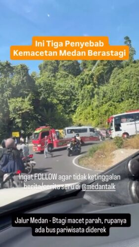 Tiga Penyebab Kemacetan Terjadi di Jalan Lintas Medan Berastagi
1. Bus Pariwisata Mogok Diderek
2. Truk Rusak Berhenti dijalan
3. Pengendara Tak Sabar hingga berlapis lapis nyalip jalan
Kejadian pagi hingga sore minggu 06/07/25 ditambah banyak warga mau healing weekend di Berastagi?
Masyarakat di himbau untuk bersabar dijalan dan patuhilah peraturan dan etika berlalu lintas agar tidak membuat tambah macet dijalan
◇ Selalu pantau STORY dan FOLLOW @medantalk utk info kejadian/kecelakaan/lalulintas terkini yang blm tentu di post ke feed dan utk bisa ikut komentar. Ingat juga Aktifkan notifikasi agar tidak ketinggalan breaking news/story