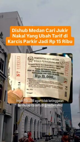 Dishub Medan Cari Jukir yang Ubah Tarif di Karcis Parkir Jadi Rp 15 Ribu
Dinas Perhubungan (Dishub) Kota Medan kini mencari juru parkir (Jukir) nakal yang viral mengubah nominal tarif di karcis parkir di Jalan Ahmad Yani, Kesawan, Medan. Tarif di karcis itu ditambahkan angka 1 dari semula Rp 5.000 jadi Rp 15 ribu.
Kabid Pengembangan, Pengendalian, Keselamatan Dishub Medan Richard Medy Simatupangpun mengatakan, pihaknya kini mencari keberadaan pelaku atau jukir nakal tersebut.
“Kita dapat informasi tadi pagi, kita sudah suruh anggota cepat dicari siapa pelakunya,” kata Richard Medy Simatupang, Minggu (10/8/2025) malam.
Richard menjelaskan sebenarnya tarif parkir di jalan tersebut Rp 5.000 untuk mobil. Namun dalam unggahan yang viral tampak di karcis parkir yang diberikan ke pengendara tertulis Rp 15.000. Menurutnya hal itu merupakan akal-akalan jukir tersebut.
“Itu bukan karcis dari Dinas Perhubungan, itukan ditulis pakai pulpen itu, jadi itu akal-akalan Jukir, bukan perusahaan,” jelasnya.
Sebelumnya viral di media sosial warga diminta bayar parkir sebesar Rp 15 ribu di Jalan Ahmad Yani, Kesawan, Medan. Ada juga foto karcis parkir yang bertuliskan Rp 15 ribu yang ternyata dimanipulasi jukir.
Dalam unggahan yang dilihat, Minggu (10/8/2025), karcis parkir itu memiliki nomor kode dan dikeluarkan Dishub Medan. Namun nilai yang tertulis dalam karcis itu Rp 15 ribu. Jika dilihat lebih seksama, tampak angka 1 pada nominal tersebut ditulis tangan.
Peristiwa itu disebut terjadi pada Sabtu (9/8) pukul 21.30 WIB. Peristiwa itu disebut meresahkan warga.
Dijelaskan jika preman disebut kerap meminta parkir di lokasi itu. Warga itu awalnya sudah mau memberikan uang Rp 10 ribu, namun ditolak dan tetap ngotot Rp 15 ribu.
“Ditagih Rp 15 ribu uang parkir oleh jukir, bikin resah,” tertulis dalam unggahan itu.
Sumber: detik