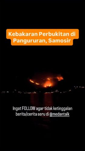 Kebakaran Perbukitan di Pangururan, Samosir, 15/08/25
Cek video close up @medanku
◇ Selalu pantau STORY dan FOLLOW @medantalk utk info kejadian/kecelakaan/lalulintas terkini yang blm tentu di post ke feed dan utk bisa ikut komentar. Ingat juga Aktifkan notifikasi agar tidak ketinggalan breaking news/story