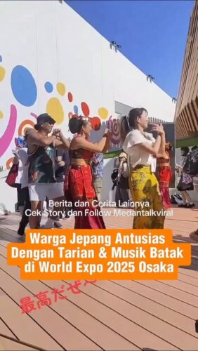 Indonesia melalui panggung Pavindo tidak pernah kehabisan sajian budaya yang menakjubkan.
Kali ini sajian Tarian Batak kembali menyedot perhatian publik Jepang yang berkunjung ke World Expo 2025 Osaka.
Mereka ikut larut dalam kegembiraan, menari Batak. Indonesia sungguh kaya dan kuat dengan budayanya.
Utk Berita & video Viral follow @medantalkviral