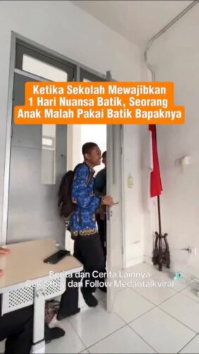 Ketika sekolah mewajibkan 1 hari nuansa Batik, seorang anak datang dengan Batik bapaknya
.
.
.
Utk Berita & video Viral follow @medantalkviral