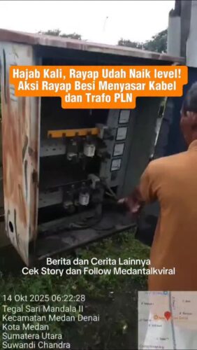 Naik level! Aksi kej*hatan pencvr1an besi kini bergeser menjadi pencvrian kabel dan trafo PLN
Kejadian terbaru terjadi pada Selasa (14/10/2025) dini hari, di Jalan Denai Gang Pena, Kelurahan TSM III, Kecamatan Medan Denai.
Sekitar pukul 04.00 WIB, enam orang remaja yang datang menaiki becak motor diduga mencoba memotong kabel PLN dan mencabut trafo dari tiang listrik.
Menurut keterangan warga, kelompok tersebut berhenti di depan tiang trafo PLN, lalu perlahan memutus kabel dari atas hingga ke bawah. Saat hendak mencabut trafo dari kotak box PLN, terjadi ledakan keras hingga membuat warga terbangun.
“Begitu mel3dak, kami langsung keluar rumah dan berteriak ‘maling!’ Mereka semua kabur naik becak,” ujar warga Gang Pena.
Warga sempat berusaha mengejar, namun para pelaku berhasil melarikan diri ke arah Jalan Denai.
Akibat kejadian ini, arus listrik di sekitar lokasi sempat padam, dan beberapa kabel tampak hangus di bagian bawah tiang.
Utk Berita & video Viral follow @medantalkviral
