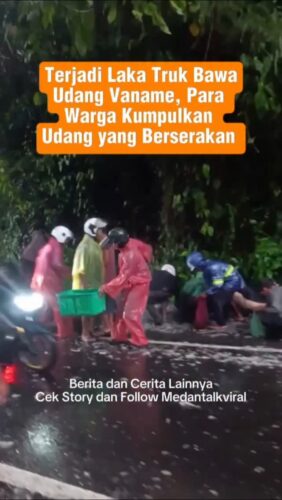 Terjadi Laka Truk Bawa Udang Vaname, Para Warga Kumpulkan Udang yang Berserakan
Sebuah truk pengangkut udang Vaname mengalami kec3l*kaan dan terbalik di jalan raya Desa Pusuk Lestari, Kecamatan Gunungsari, Lombok Barat, Kamis (16/10).
Belum diketahui penyebab pasti insiden tersebut, namun kondisi jalan yang menanjak dan licin diduga menjadi faktor utama. Petugas dan warga sekitar membantu proses evakuasi kendaraan dan muatan yang berserakan di lokasi.
Utk Berita & video Viral follow @medantalkviral